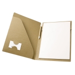 Dossiers personnalisés en carton avec bloc-notes et stylo A4 Eco couleur naturel troisième vue
