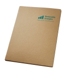 Dossiers personnalisés en carton avec bloc-notes et stylo A4 Eco couleur naturel image avec logo