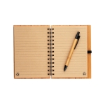 Carnet recyclé avec stylo et couverture bambou A5 pages lignées Bamboo couleur naturel troisième vue
