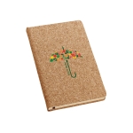Carnet en liège et papier couleur ivoire A5 avec pages lisses Natura couleur naturel image avec logo