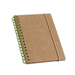 Carnet personnalisés en papier recyclé A6 pages lignées Spiral Eco couleur vert clair