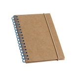 Carnet personnalisés en papier recyclé A6 pages lignées Spiral Eco couleur bleu ciel