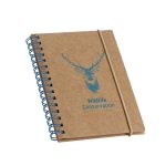 Carnet personnalisés en papier recyclé A6 pages lignées Spiral Eco couleur bleu ciel image avec logo