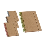 Carnet personnalisés en papier recyclé A6 pages lignées Spiral Eco diverses couleurs