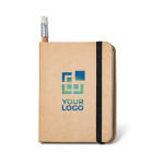 Petit bloc-notes en carton avec crayon A7  pages lisses Eco Mini avec zone d'impression