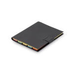 Carnet en carton avec post-it et autocollants Sticky Basic couleur noir
