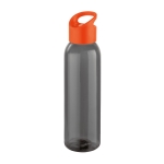 Élégante gourde d'entreprise en plastique de couleur noire 630 ml Dark couleur orange
