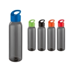 Élégante gourde d'entreprise en plastique de couleur noire 630 ml Dark diverses couleurs