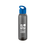 Élégante gourde d'entreprise en plastique de couleur noire 630 ml Dark avec zone d'impression