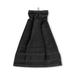 Serviette de golf personnalisée avec crochet en métal 430 g/m2 Club couleur noir troisième vue