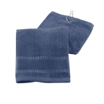Serviette de golf personnalisée avec crochet en métal 430 g/m2 Club couleur bleu