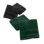 Serviette de golf personnalisée avec crochet en métal 430 g/m2 Club diverses couleurs