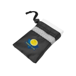 Serviette microfibre rectangulaire avec sac 210 g/m2 Microfibre Gymfit couleur blanc étui avec logo