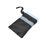 Serviette microfibre rectangulaire avec sac 210 g/m2 Microfibre Gymfit couleur bleu ciel avec housse