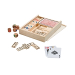 Set de 4 jeux à offrir aux clients dans une boîte en bois Multigame couleur multicolore