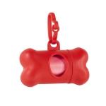 Porte-sacs canin personnalisé avec logo en forme d'os Bone couleur rouge