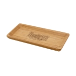 Petit plateau pour aliments en bambou avec logo 25cm Little Bamboo couleur naturel image avec logo