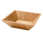 Saladier publicitaire en bambou de forme rectangulaire Bamboo couleur naturel