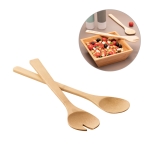 Lot de 2 couverts à salade en bambou avec logo gravé Bamboo diverses couleurs