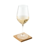 4 sous-verres en bambou personnalisés avec boîte de rangement Eco couleur naturel troisième vue