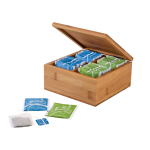 Boîte en bambou de 40 sachets d'infusion Tea Party couleur bois
