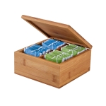 Boîte en bambou de 40 sachets d'infusion Tea Party couleur naturel troisième vue