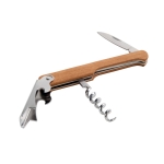 Tire-bouchon avec lame en acier inoxydable et manche en bois Timber couleur naturel