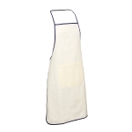 Tablier en coton personnalisé avec une poche et une bordure coloré Eco couleur bleu