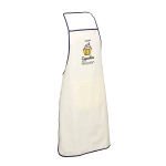 Tablier en coton personnalisé avec une poche et une bordure coloré Eco couleur bleu image avec logo