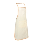 Tablier en coton personnalisé avec une poche et une bordure coloré Eco couleur orange