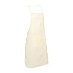 Tablier en coton personnalisé avec une poche et une bordure coloré Eco couleur beige