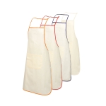 Tablier en coton personnalisé avec une poche et une bordure coloré Eco diverses couleurs