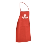 Tablier avec une poche avant aux couleurs vives 80 g/m2 Basic Style couleur rouge image avec logo