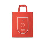 Sac pliable en non-tissé avec anses pour le transport 80 g/m² couleur rouge image avec logo