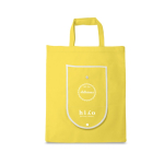 Sac pliable en non-tissé avec anses pour le transport 80 g/m² couleur jaune image avec logo