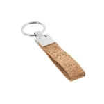 Élégant porte-clés personnalisé en liège avec une touche de métal Cork couleur naturel