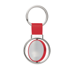 Porte-clés rotatif pour entreprises avec ruban en similicuir Spinning couleur rouge première vue