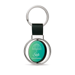 Porte-clés rotatif pour entreprises avec ruban en similicuir Spinning image avec logo