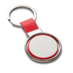 Porte-clés rotatif pour entreprises avec ruban en similicuir Spinning