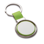 Porte-clés rotatif pour entreprises avec ruban en similicuir Spinning