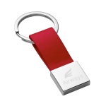 Joli porte-clés en similicuir avec extrémité métallique Downtown couleur rouge image avec logo