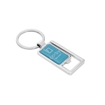 Porte-clés décapsuleur rectangulaire au design original Openclip couleur argenté image avec logo