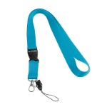 Tour de cou publicitaire avec mini cordon couleur cyan