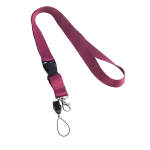 Tour de cou publicitaire avec mini cordon couleur mauve