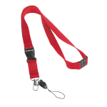 Cordon en polyester de 2 cm avec fermoir de sécurité Doubleclip Extra couleur rouge