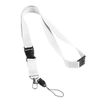 Cordon en polyester de 2 cm avec fermoir de sécurité Doubleclip Extra couleur blanc