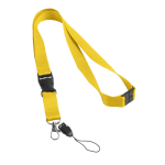 Cordon en polyester de 2 cm avec fermoir de sécurité Doubleclip Extra couleur jaune