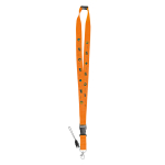 Cordon en polyester de 2 cm avec fermoir de sécurité Doubleclip Extra couleur orange image avec logo 2