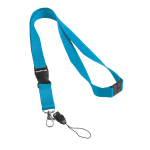 Cordon en polyester de 2 cm avec fermoir de sécurité Doubleclip Extra couleur cyan
