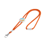 Tour de cou d'entreprise en polyester de 0,5 cm pour doming Cordon couleur orange image avec logo